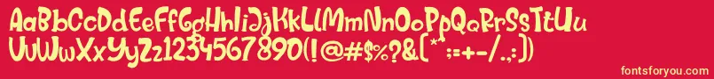 MisterFrogieRegular Font – Yellow Fonts on Red Background