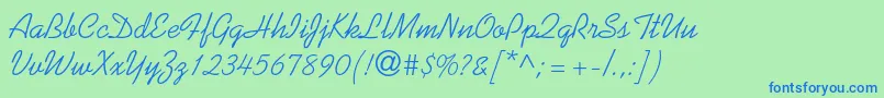 Kaufmannstd Font – Blue Fonts on Green Background