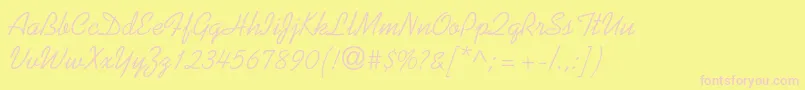 Kaufmannstd Font – Pink Fonts on Yellow Background