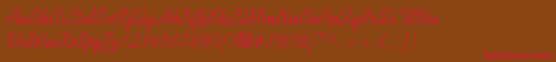 Kaufmannstd Font – Red Fonts on Brown Background