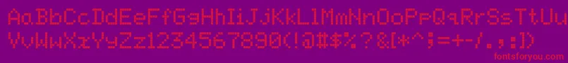 Screenmatrix-Schriftart – Rote Schriften auf violettem Hintergrund
