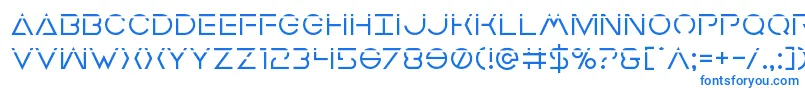 フォントEarthorbiterlaser – 白い背景に青い文字