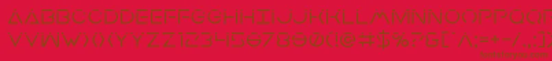 Weitere Informationen zur Earthorbiterlaser-Schriftart Earthorbiterlaser-Schriftart – Braune Schriften auf rotem Hintergrund
