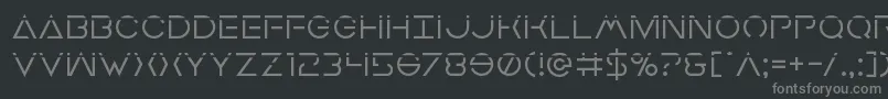 Earthorbiterlaser-Schriftart – Graue Schriften auf schwarzem Hintergrund
