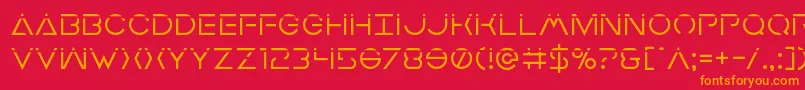 フォントEarthorbiterlaser – 赤い背景にオレンジの文字