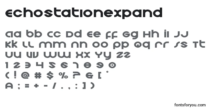 Schriftart Echostationexpand – Alphabet, Zahlen, spezielle Symbole