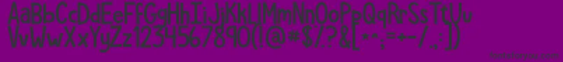 フォントKgshepersisted – 紫の背景に黒い文字