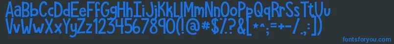 Kgshepersisted Font – Blue Fonts on Black Background