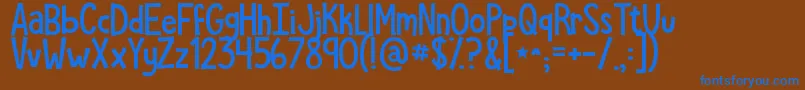 Kgshepersisted Font – Blue Fonts on Brown Background