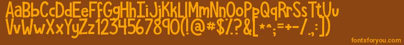 Kgshepersisted Font – Orange Fonts on Brown Background