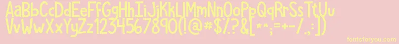 Kgshepersisted Font – Yellow Fonts on Pink Background