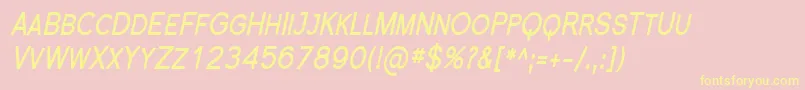 SfflorencesanssccondBoldit Font – Yellow Fonts on Pink Background