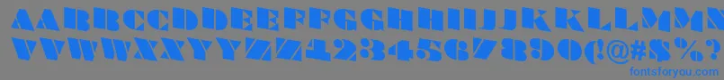 フォントABraggatitulspdn – 灰色の背景に青い文字