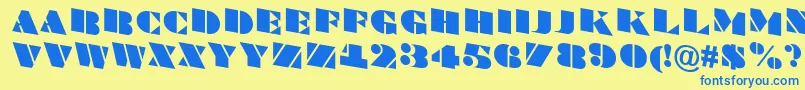 ABraggatitulspdn Font – Blue Fonts on Yellow Background