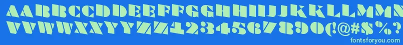 ABraggatitulspdn Font – Green Fonts on Blue Background