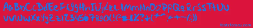Stryka ffy Font – Blue Fonts on Red Background