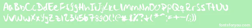 Stryka ffy Font – White Fonts on Green Background