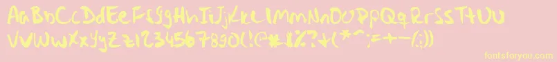 Stryka ffy Font – Yellow Fonts on Pink Background