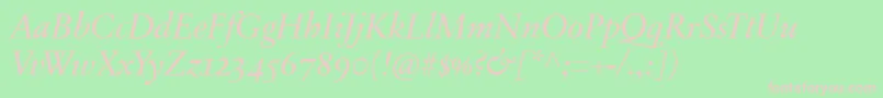 SabonnextLtItalicOldStyleFigures Font – Pink Fonts on Green Background