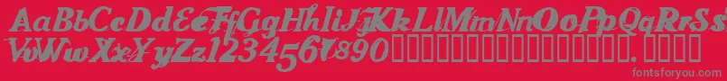 Foodshow Font – Gray Fonts on Red Background