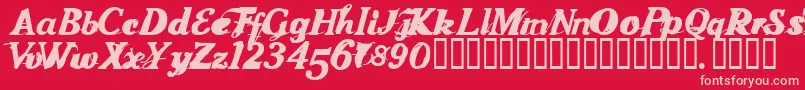 Foodshow Font – Pink Fonts on Red Background