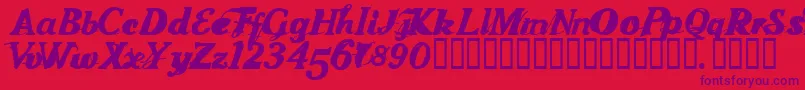 Foodshow Font – Purple Fonts on Red Background