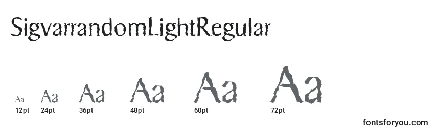 Größen der Schriftart SigvarrandomLightRegular