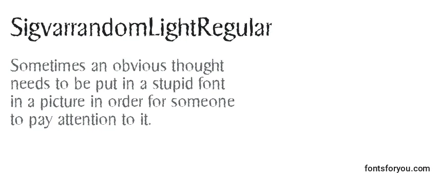 SigvarrandomLightRegular Font
