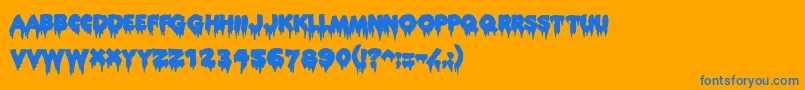 Шрифт Rocky ffy – синие шрифты на оранжевом фоне