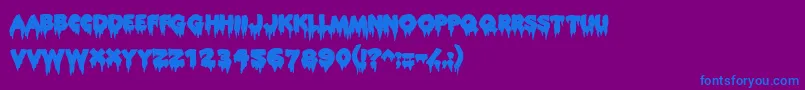 フォントRocky ffy – 紫色の背景に青い文字
