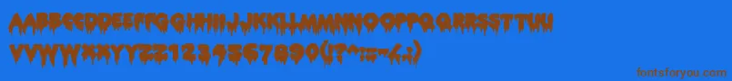 Rocky ffy-Schriftart – Braune Schriften auf blauem Hintergrund