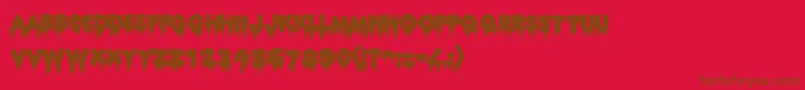 Czcionka Rocky ffy – brązowe czcionki na czerwonym tle