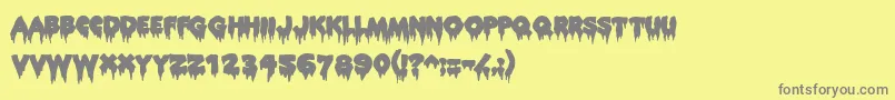 Rocky ffy Font – Gray Fonts on Yellow Background