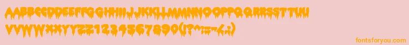 Rocky ffy-Schriftart – Orangefarbene Schriften auf rosa Hintergrund
