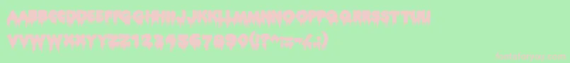 フォントRocky ffy – 緑の背景にピンクのフォント