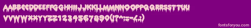 フォントRocky ffy – 紫の背景にピンクのフォント