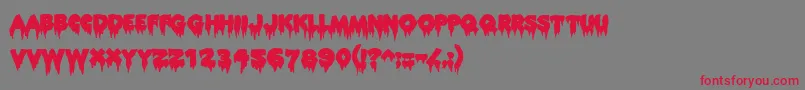フォントRocky ffy – 赤い文字の灰色の背景