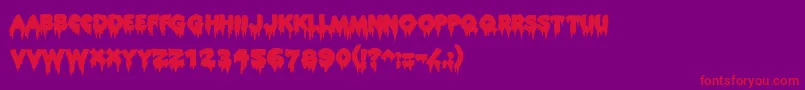 フォントRocky ffy – 紫の背景に赤い文字