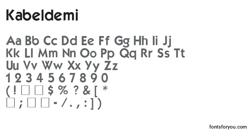 Шрифт Kabeldemi – алфавит, цифры, специальные символы