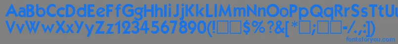 Czcionka Kabeldemi – niebieskie czcionki na szarym tle
