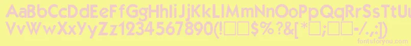 Kabeldemi-fontti – vaaleanpunaiset fontit keltaisella taustalla