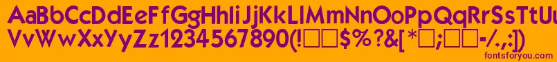 フォントKabeldemi – オレンジの背景に紫のフォント