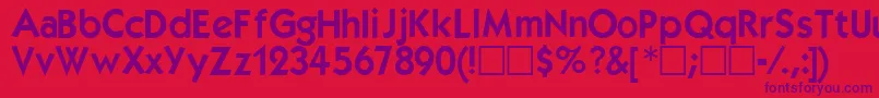 フォントKabeldemi – 赤い背景に紫のフォント