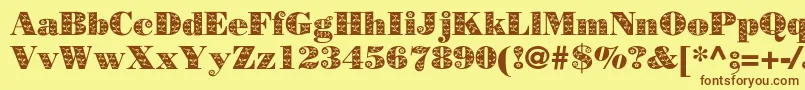 Borjomidecorac Font – Brown Fonts on Yellow Background