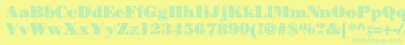 Borjomidecorac Font – Green Fonts on Yellow Background