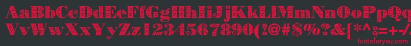フォントBorjomidecorac – 黒い背景に赤い文字
