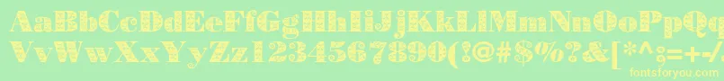 Borjomidecorac Font – Yellow Fonts on Green Background