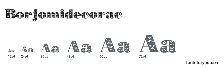 Размеры шрифта Borjomidecorac