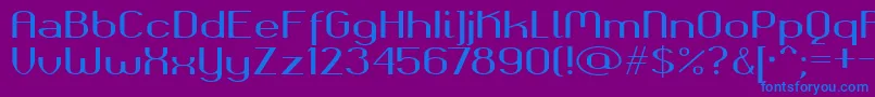 Okolaksbold-fontti – siniset fontit violetilla taustalla