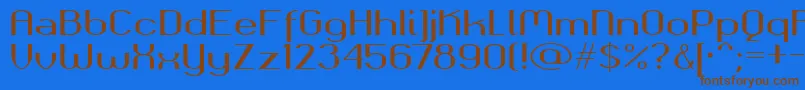 Okolaksbold-fontti – ruskeat fontit sinisellä taustalla